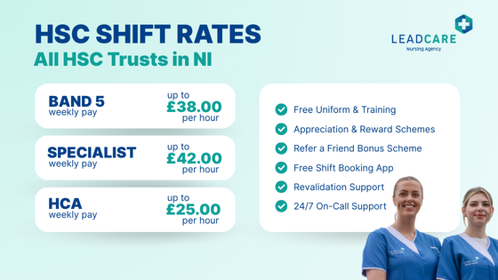 Leadcare Recruitment offers the best pay rates for nurses and healthcare assistants in Northern Ireland.