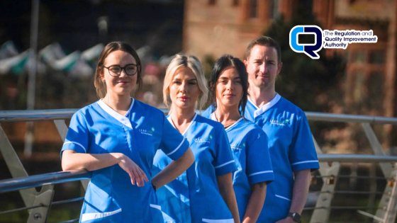 Alt text: Leadcare Recruitment nursing staff celebrate passing third RQIA inspection.